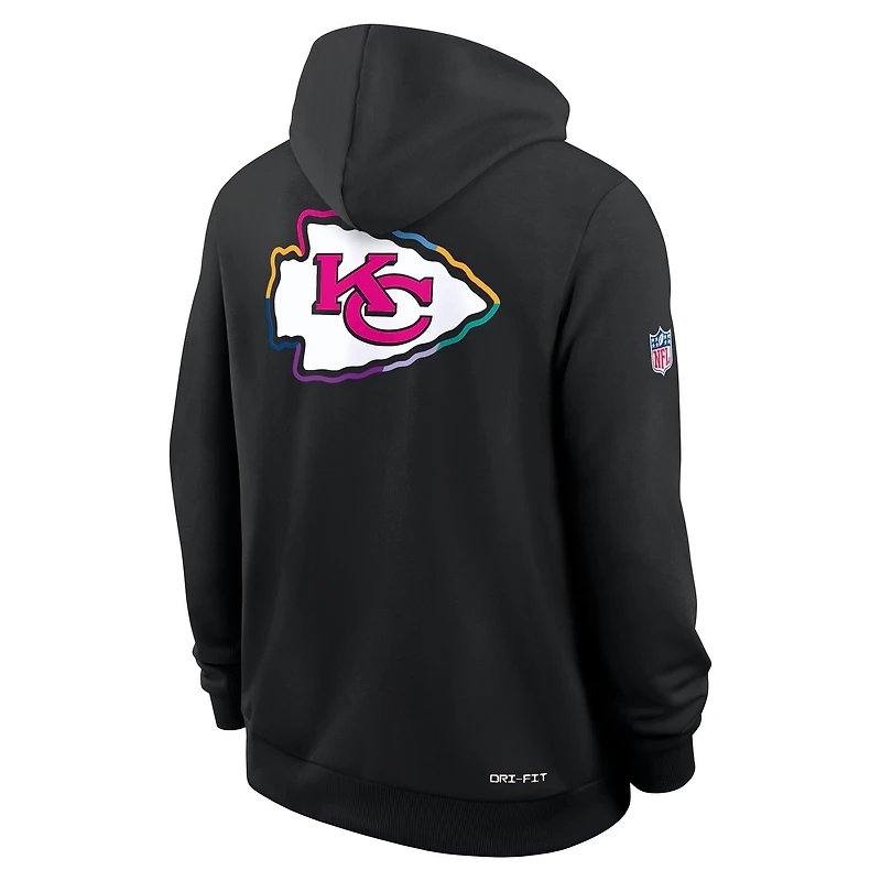 Sweat à capuche Nike noir Kansas City Chiefs Tall 2025 NFL Crucial Catch Sideline Standard Issue Dri-FIT pour homme