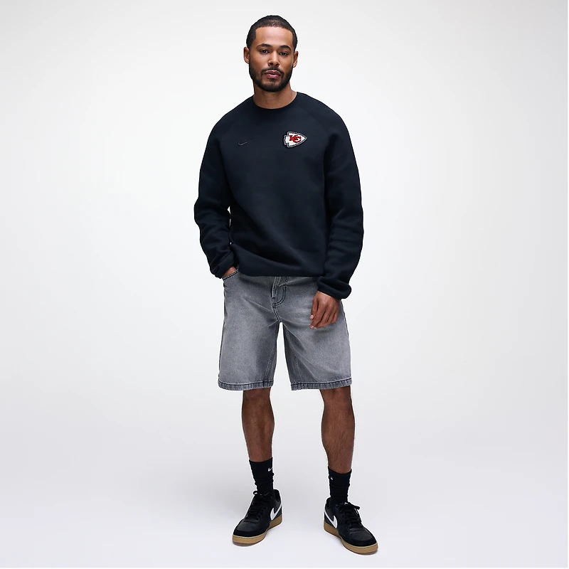 Men's Nike Black Kansas City Chiefs Tech Fleece Raglan Sweatshirt
