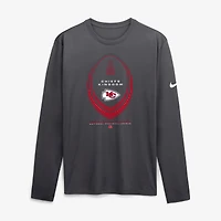 T-shirt à manches longues Nike pour homme, couleur anthracite, Kansas City Chiefs Legend Icon Dri-FIT