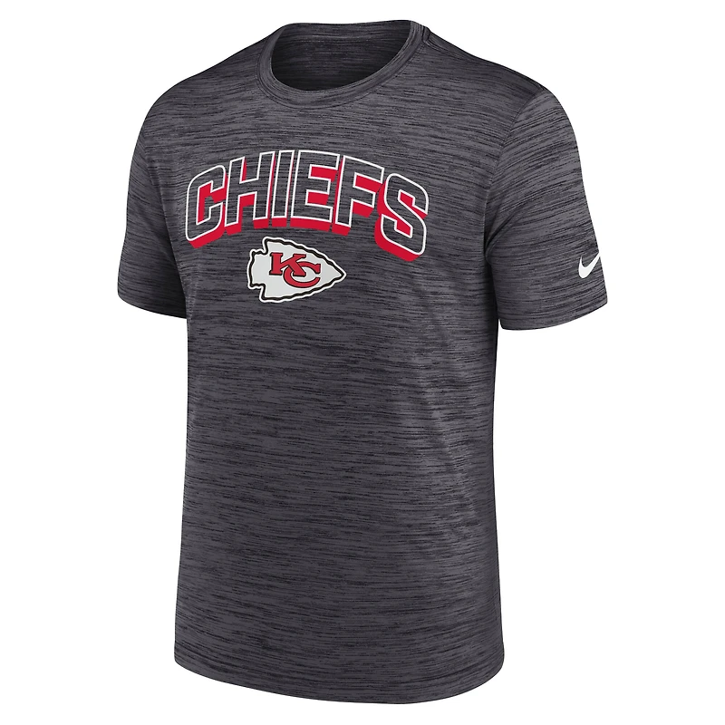 T-shirt Nike Velocity Performance pour homme, charbon de bois, Kansas City Chiefs