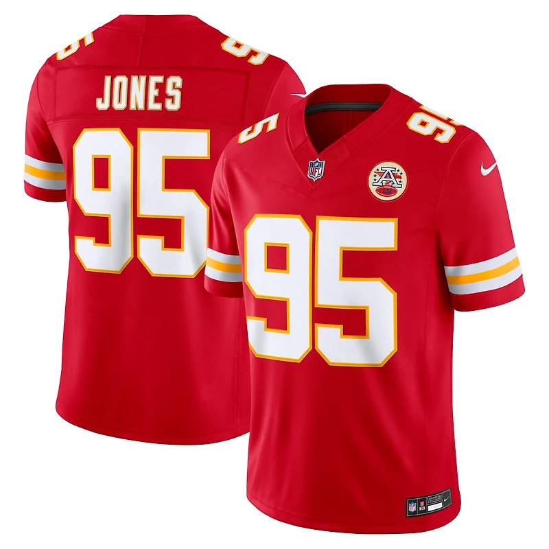 Men's Nike Chris Jones Red Kansas City Chiefs Team Vapor F.U.S.E. Stitched Limited Jersey