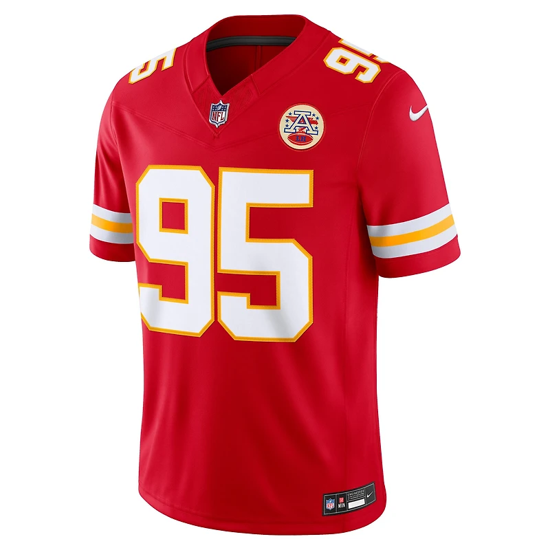 Men's Nike Chris Jones Red Kansas City Chiefs Team Vapor F.U.S.E. Stitched Limited Jersey