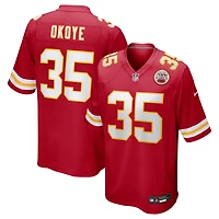 Maillot Nike Christian Okoye pour homme, rouge, joueur retraité du match des Chiefs de Kansas City