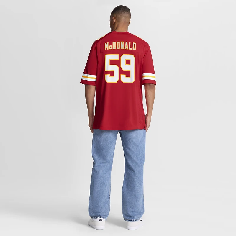Men's Nike Cooper McDonald  Red Kansas City Chiefs Team Game Jersey