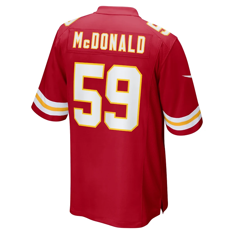 Men's Nike Cooper McDonald  Red Kansas City Chiefs Team Game Jersey