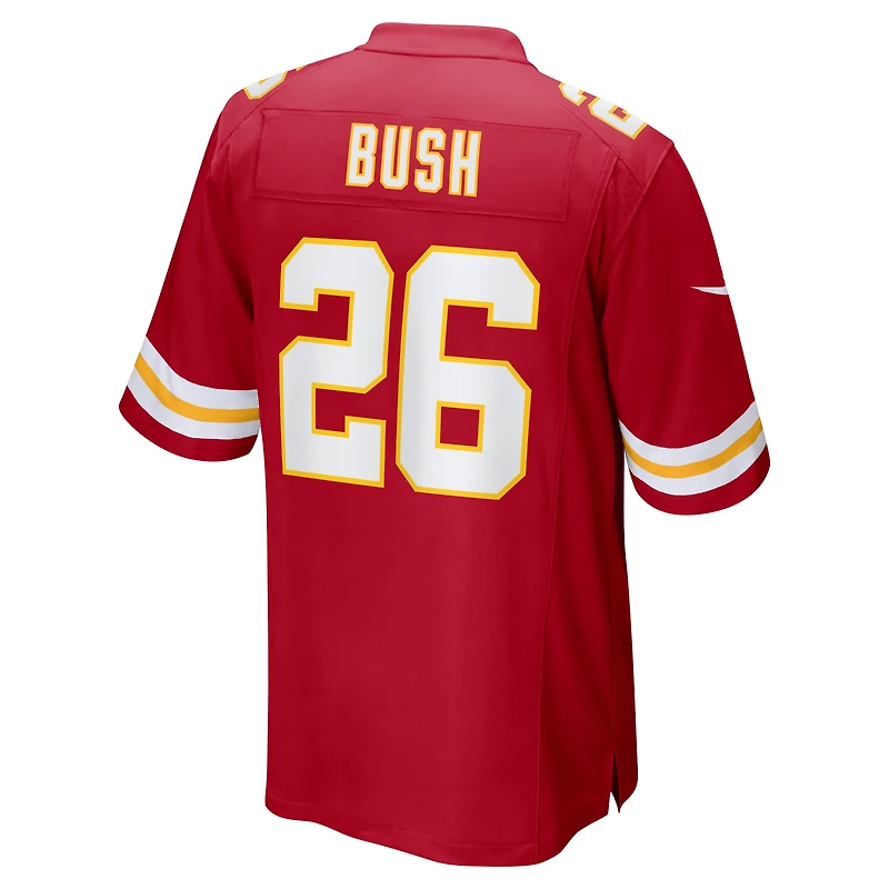 Men's Nike Deon Bush Red Kansas City Chiefs Game Player Jersey