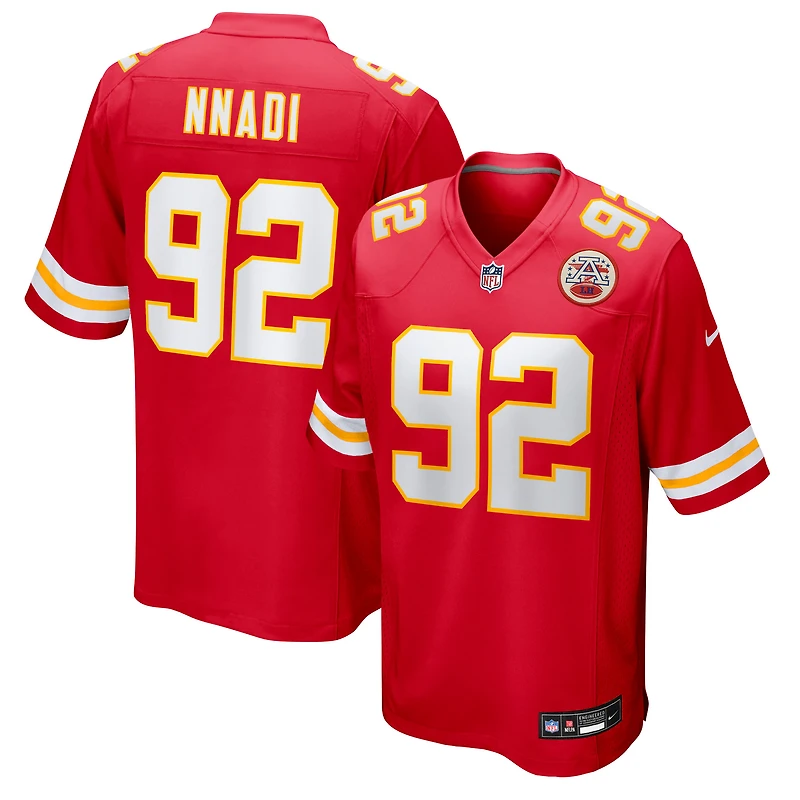 Maillot Nike Derrick Nnadi rouge pour homme des Kansas City Chiefs