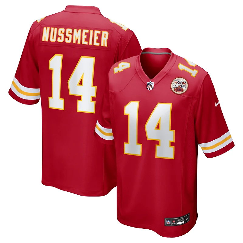 Men's Nike Garrett Nussmeier Red Kansas City Chiefs Game Jersey