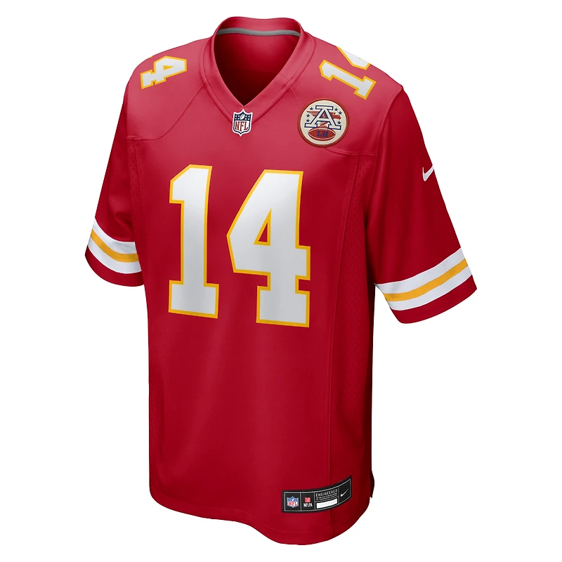 Maillot de match Nike Garrett Nussmeier rouge des Kansas City Chiefs pour homme
