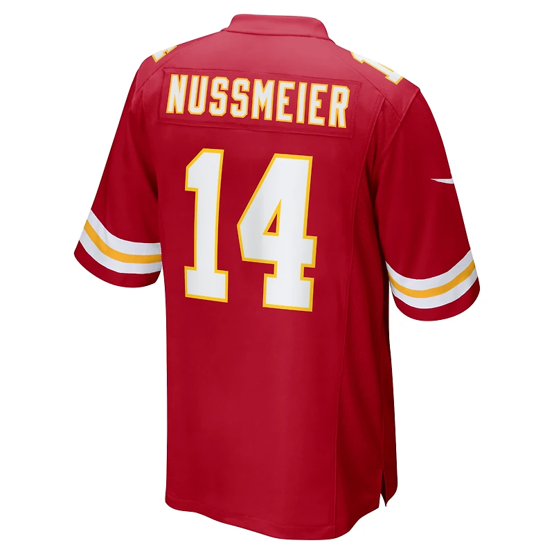 Men's Nike Garrett Nussmeier Red Kansas City Chiefs Game Jersey