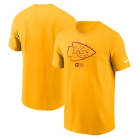 T-shirt essentiel délavé Nike Gold Kansas City Chiefs pour hommes