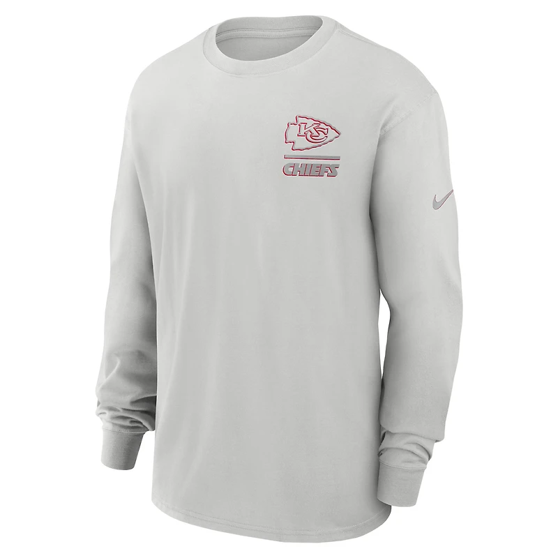 Men's Nike Gray Kansas City Chiefs Essential Heavy Max90 Long Sleeve T-Shirt