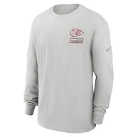 Men's Nike Gray Kansas City Chiefs Essential Heavy Max90 Long Sleeve T-Shirt