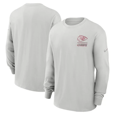 Men's Nike Gray Kansas City Chiefs Essential Heavy Max90 Long Sleeve T-Shirt