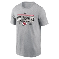 Men's Nike Heather Gray Kansas City Chiefs 2024 AFC Champions Locker Room Trophy Collection T-Shirt
