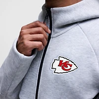 Men's Nike Heather Gray Kansas City Chiefs Tech Fleece Full-Zip Windrunner Hoodie