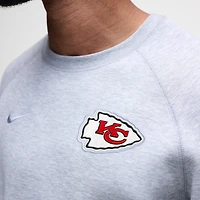 Men's Nike Heather Gray Kansas City Chiefs Tech Fleece Raglan Sweatshirt