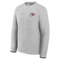 Men's Nike Heather Gray Kansas City Chiefs Tech Fleece Raglan Sweatshirt