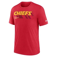 Men's Nike Heather Red Kansas City Chiefs Long Pass Tri-Blend T-Shirt