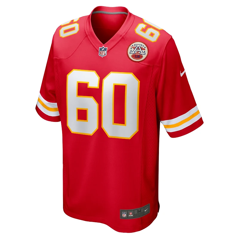 Maillot de match Nike Hunter Nourzad rouge Kansas City Chiefs pour homme