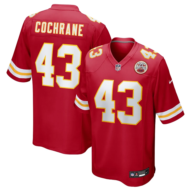 Men's Nike Jack Cochrane Red Kansas City Chiefs Game Player Jersey