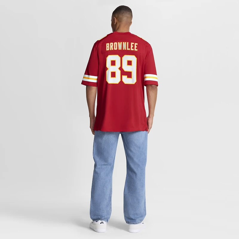 Men's Nike Jason Brownlee Red Kansas City Chiefs Team Game Jersey