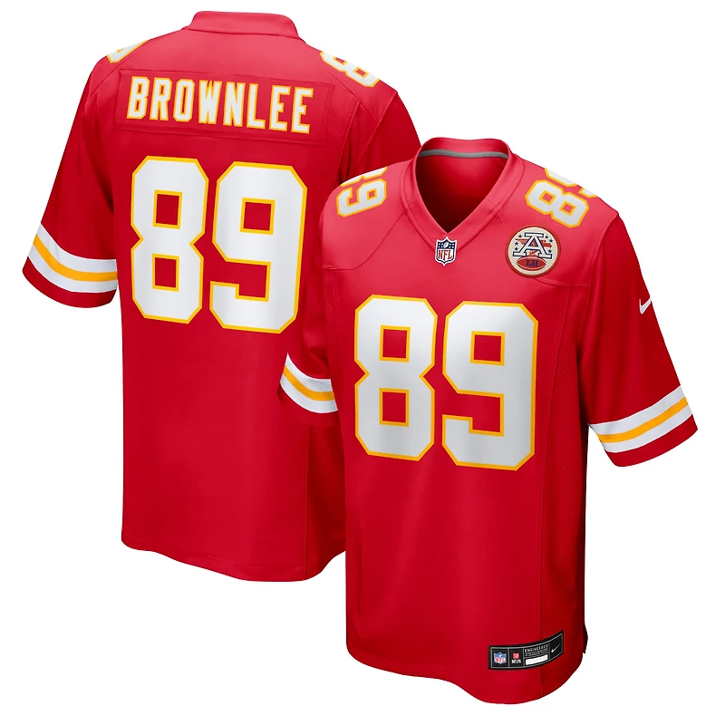 Men's Nike Jason Brownlee  Red Kansas City Chiefs Team Game Jersey