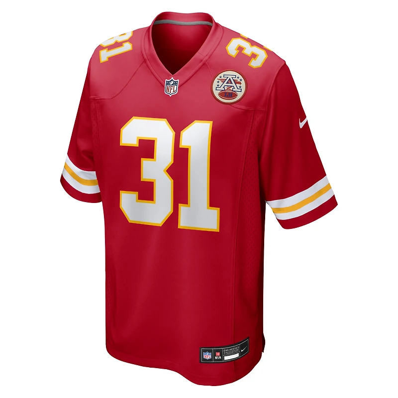 Men's Nike Jeffrey Bassa  Red Kansas City Chiefs Team Game Jersey