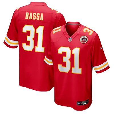 Maillot Nike Jeffrey Bassa rouge pour homme des Kansas City Chiefs