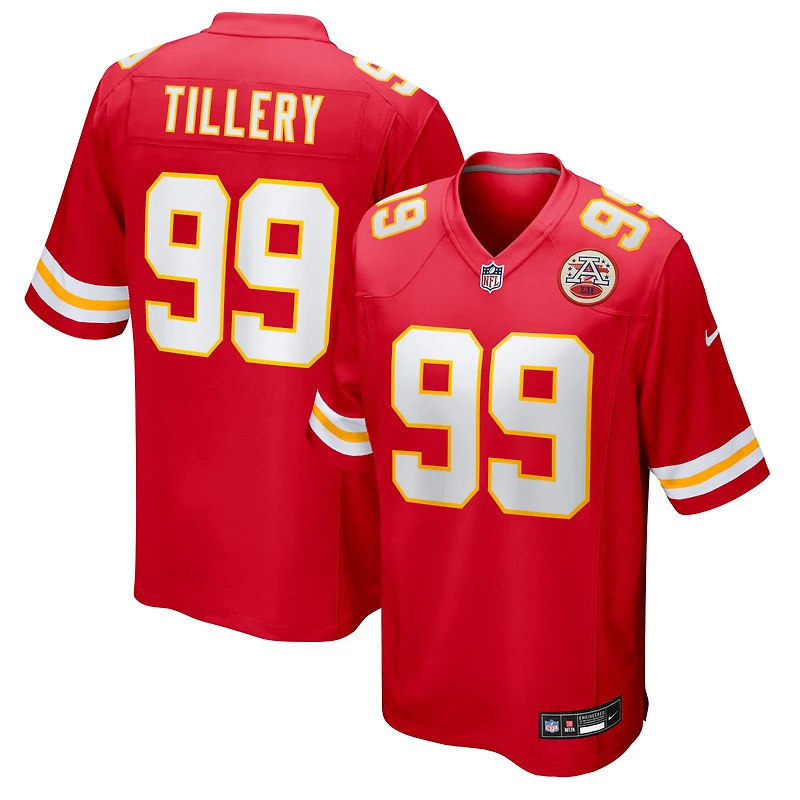 Men's Nike Jerry Tillery Red Kansas City Chiefs Team Game Jersey