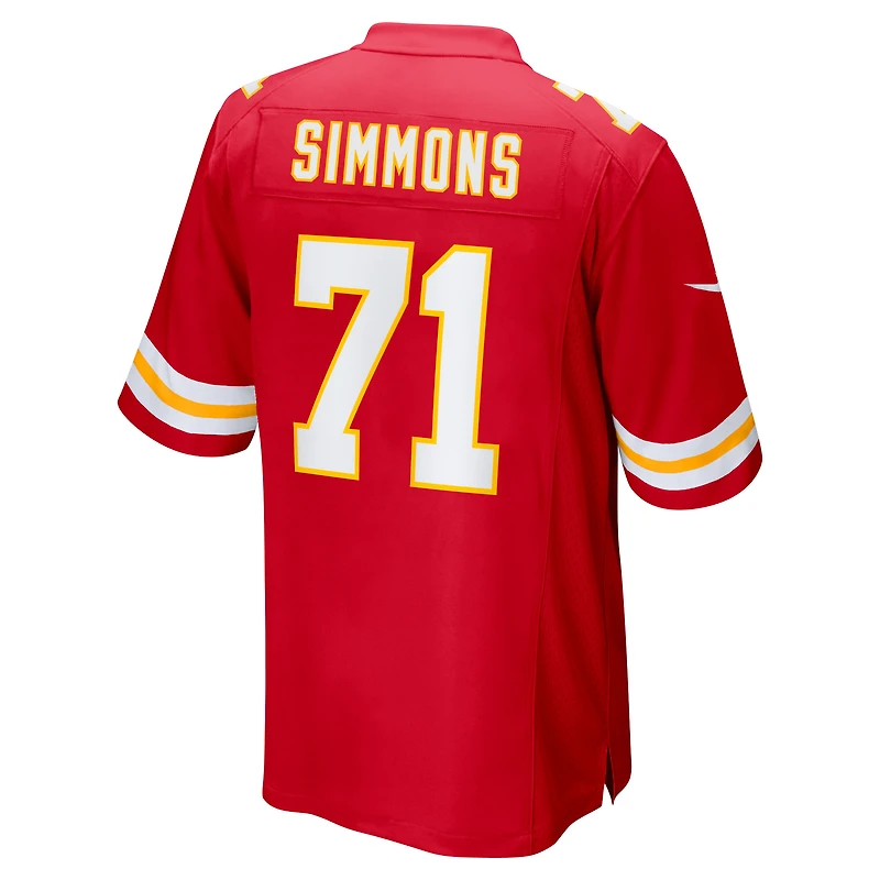 Men's Nike Josh Simmons Red Kansas City Chiefs 2025 NFL Draft First Round Pick Game Jersey