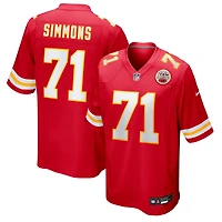 Men's Nike Josh Simmons  Red Kansas City Chiefs Team Game Jersey