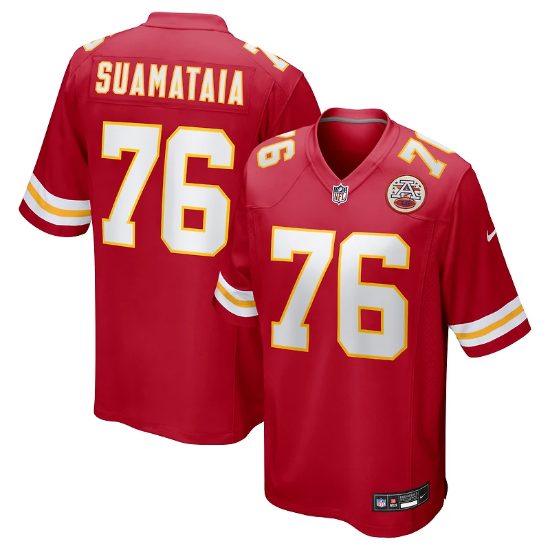 Men's Nike Kingsley Suamataia Red Kansas City Chiefs Game Jersey