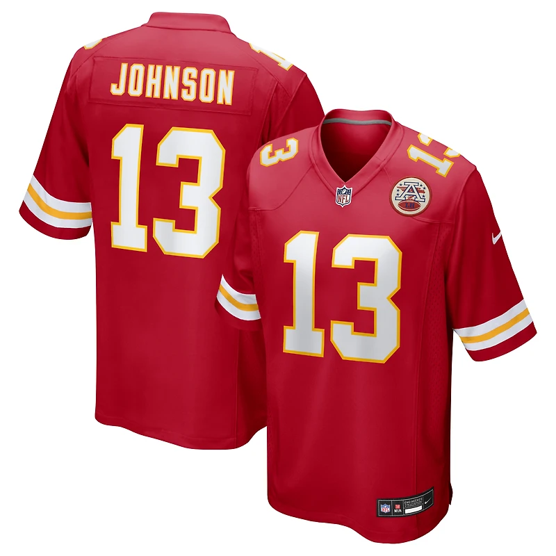 Men's Nike Nazeeh Johnson Red Kansas City Chiefs Game Player Jersey