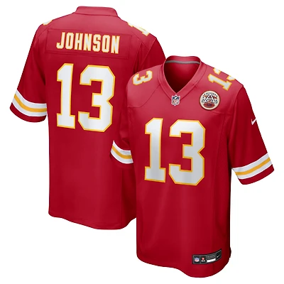 Men's Nike Nazeeh Johnson Red Kansas City Chiefs Game Player Jersey