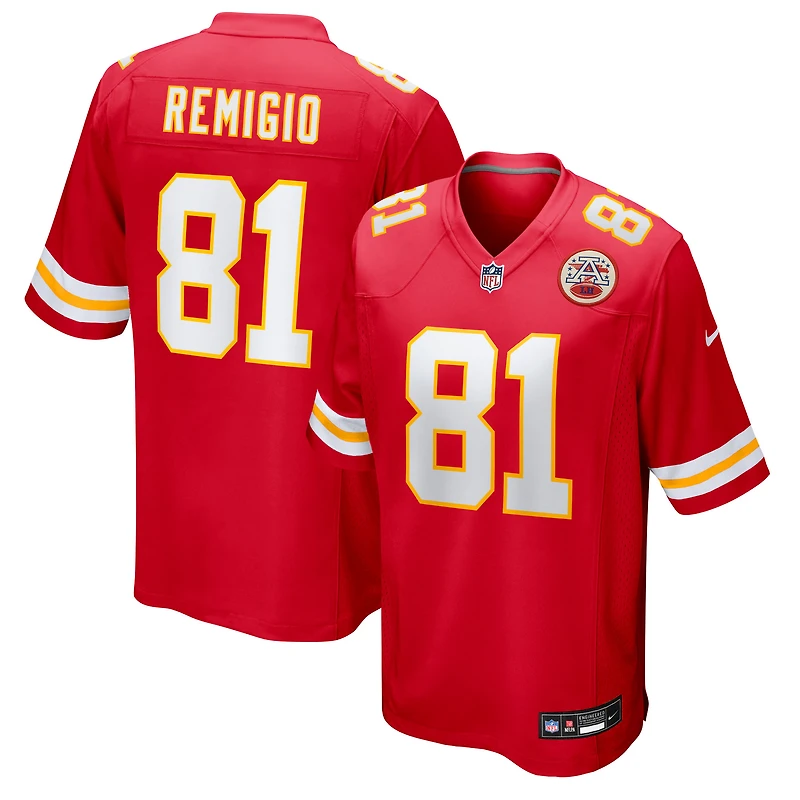 Maillot Nike Nikko Remigio rouge pour homme des Kansas City Chiefs