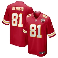 Men's Nike Nikko Remigio  Red Kansas City Chiefs Team Game Jersey
