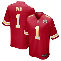 Men's Nike Number 1 Dad Red Kansas City Chiefs Game Jersey