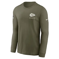 Men's Nike Olive Kansas City Chiefs 2025 Salute to Service Sideline Long Sleeve T-Shirt