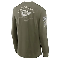 Men's Nike Olive Kansas City Chiefs 2025 Salute to Service Sideline Long Sleeve T-Shirt