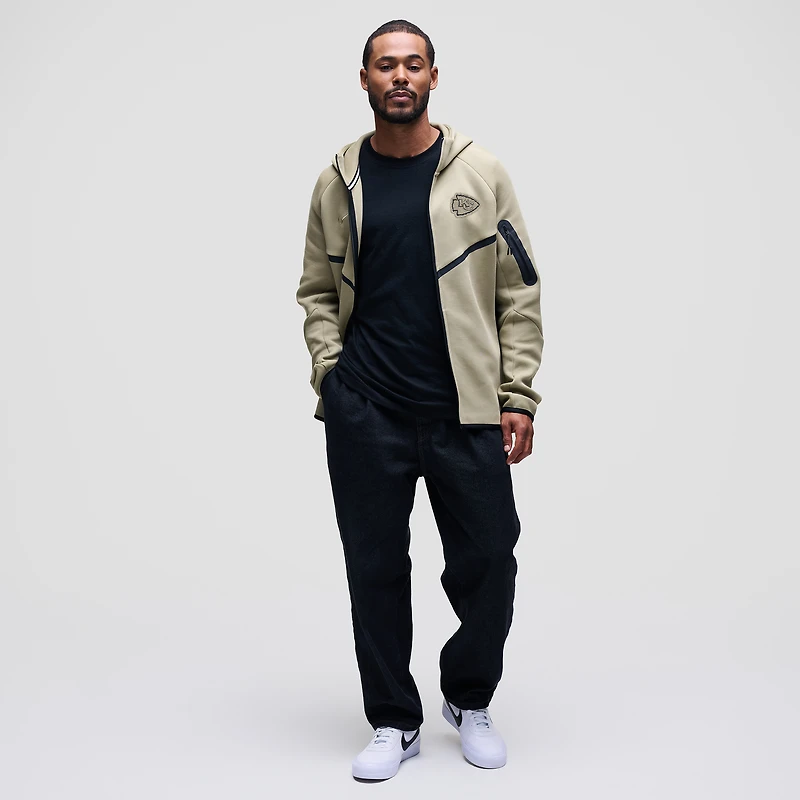 Sweat à capuche zippé Nike Kansas City Chiefs Tech Fleece raglan olive pour homme