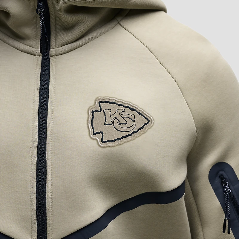 Men's Nike Olive Kansas City Chiefs Tech Fleece Raglan Full-Zip Windrunner Hoodie