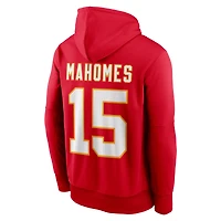 Men's Nike Patrick Mahomes Red Kansas City Chiefs Player Name & Number Therma Hoodie