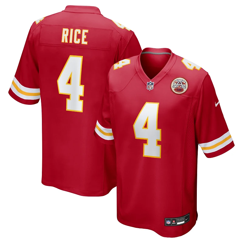 Men's Nike Rashee Rice Red Kansas City Chiefs Game Jersey