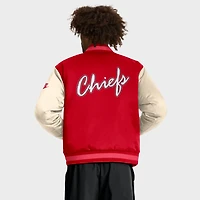 Men's Nike Red/Cream Kansas City Chiefs Rewind Legacy Full-Snap Bomber Jacket