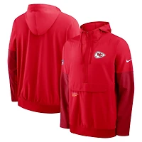 Veste à capuche Nike rouge/cramoisi 2025 Sideline Coaches Anorak pour homme des Kansas City Chiefs