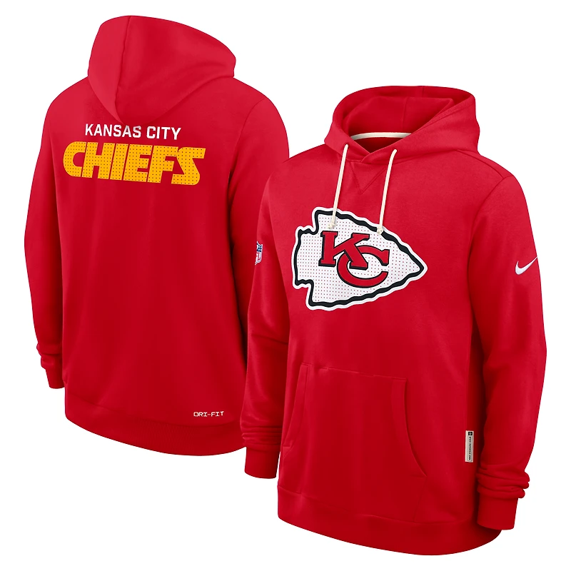 Men's Nike Red Kansas City Chiefs 2025 Sideline Standard Issue Club Dri-FIT Hoodie