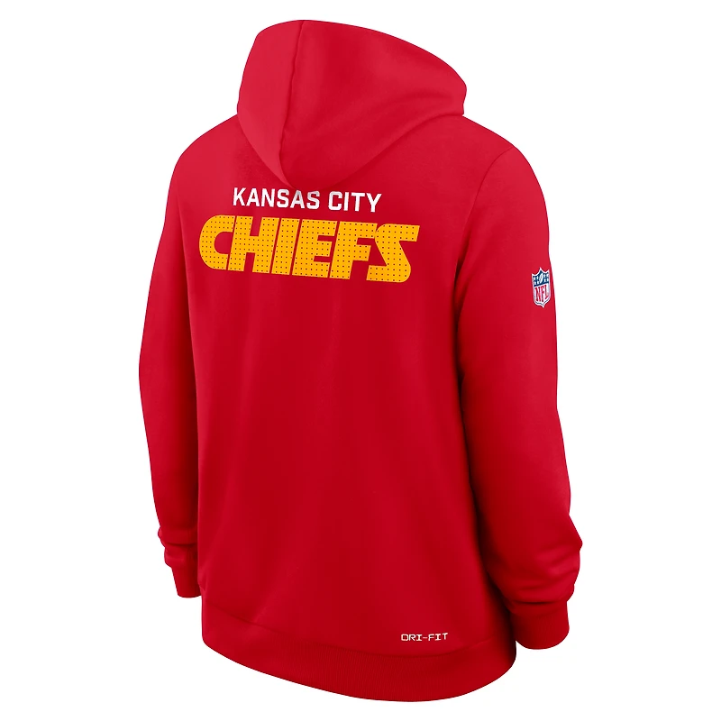 Men's Nike Red Kansas City Chiefs 2025 Sideline Standard Issue Club Dri-FIT Hoodie