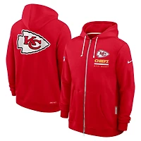 Sweat à capuche Nike rouge Kansas City Chiefs 2025 Sideline Standard Issue Utility Player Dri-FIT entièrement zippé pour homme