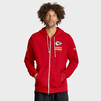 Men's Nike Red Kansas City Chiefs 2025 Sideline Standard Issue Utility Player Dri-FIT Full-Zip Hoodie